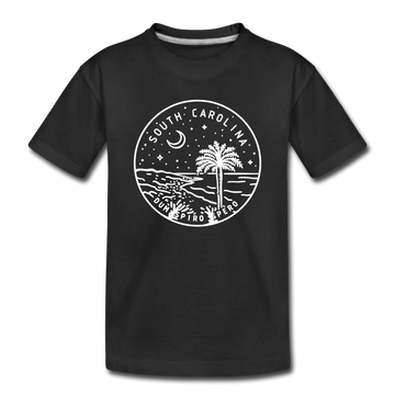 South Carolina Toddler T-Shirt - State Design South Carolina Toddler Tee - black