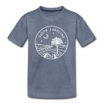 South Carolina Toddler T-Shirt - State Design South Carolina Toddler Tee - heather blue