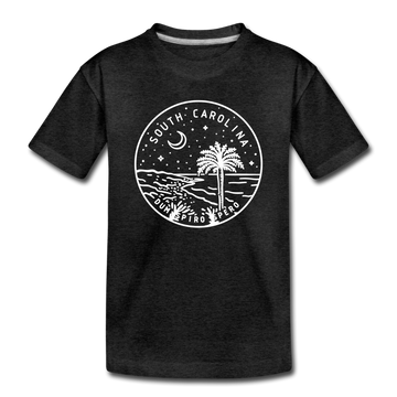 South Carolina Toddler T-Shirt - State Design South Carolina Toddler Tee - charcoal gray