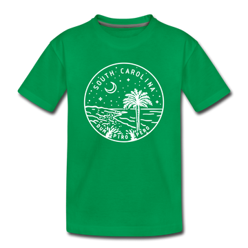 South Carolina Toddler T-Shirt - State Design South Carolina Toddler Tee - kelly green