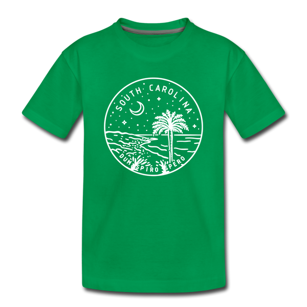 South Carolina Toddler T-Shirt - State Design South Carolina Toddler Tee - kelly green