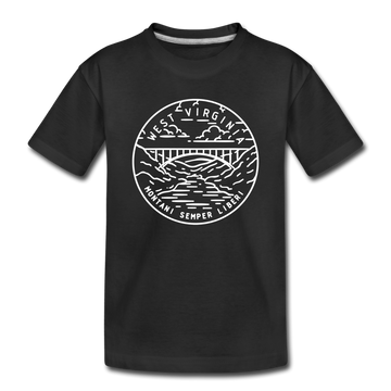 West Virginia Toddler T-Shirt - State Design West Virginia Toddler Tee - black