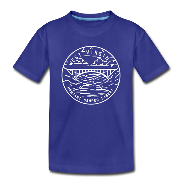 West Virginia Toddler T-Shirt - State Design West Virginia Toddler Tee - royal blue