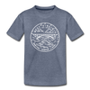 West Virginia Toddler T-Shirt - State Design West Virginia Toddler Tee - heather blue