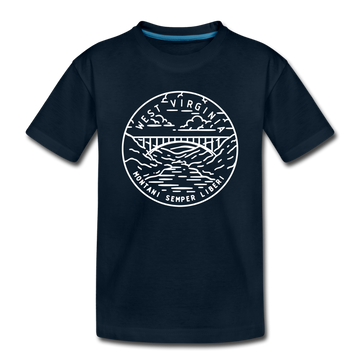 West Virginia Toddler T-Shirt - State Design West Virginia Toddler Tee - deep navy