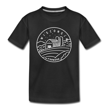 Wisconsin Toddler T-Shirt - State Design Wisconsin Toddler Tee - black