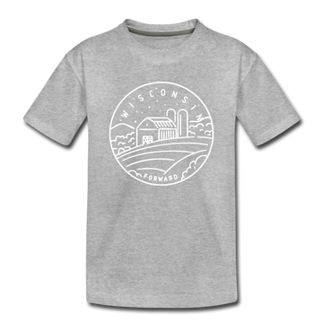 Wisconsin Toddler T-Shirt - State Design Wisconsin Toddler Tee - heather gray