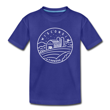 Wisconsin Toddler T-Shirt - State Design Wisconsin Toddler Tee - royal blue