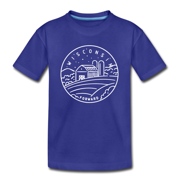 Wisconsin Toddler T-Shirt - State Design Wisconsin Toddler Tee - royal blue