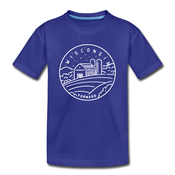 Wisconsin Toddler T-Shirt - State Design Wisconsin Toddler Tee - royal blue