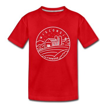 Wisconsin Toddler T-Shirt - State Design Wisconsin Toddler Tee - red