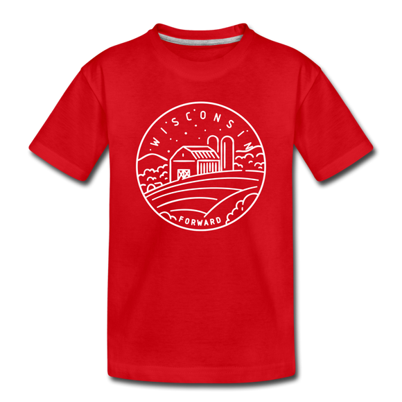 Wisconsin Toddler T-Shirt - State Design Wisconsin Toddler Tee - red