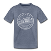 Wisconsin Toddler T-Shirt - State Design Wisconsin Toddler Tee - heather blue