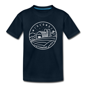 Wisconsin Toddler T-Shirt - State Design Wisconsin Toddler Tee - deep navy