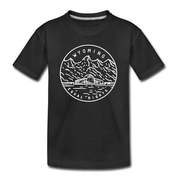Wyoming Toddler T-Shirt - State Design Wyoming Toddler Tee - black