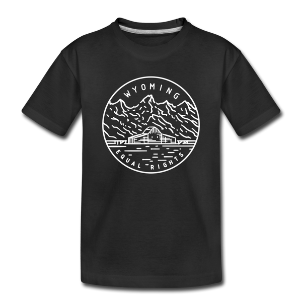 Wyoming Toddler T-Shirt - State Design Wyoming Toddler Tee - black