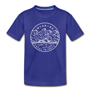 Wyoming Toddler T-Shirt - State Design Wyoming Toddler Tee - royal blue