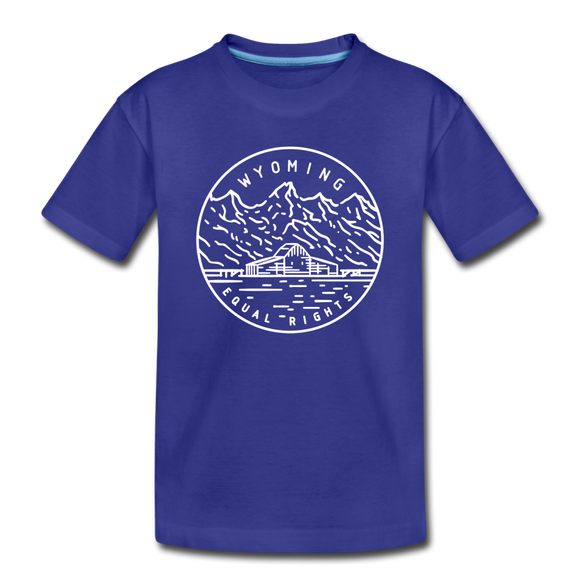 Wyoming Toddler T-Shirt - State Design Wyoming Toddler Tee - royal blue