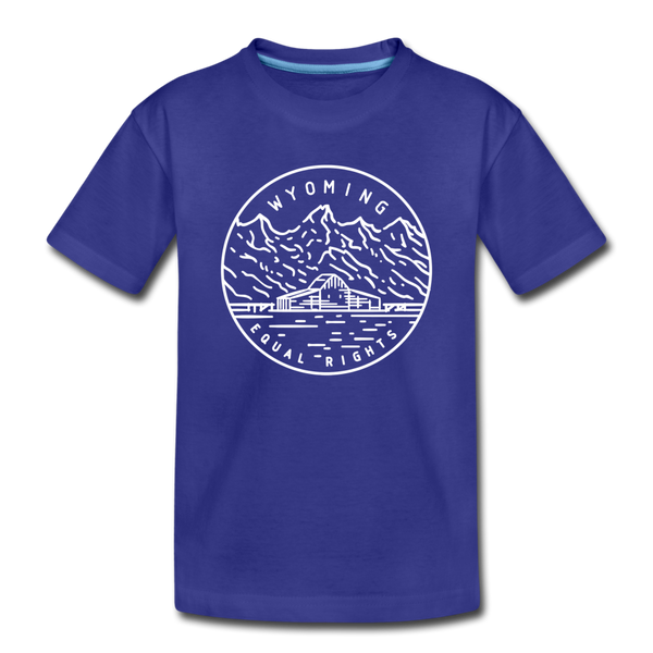 Wyoming Toddler T-Shirt - State Design Wyoming Toddler Tee - royal blue