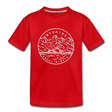 Wyoming Toddler T-Shirt - State Design Wyoming Toddler Tee - red