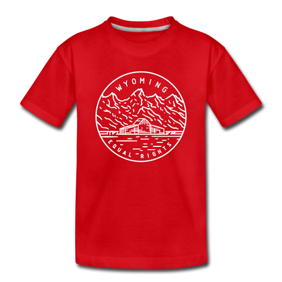 Wyoming Toddler T-Shirt - State Design Wyoming Toddler Tee - red