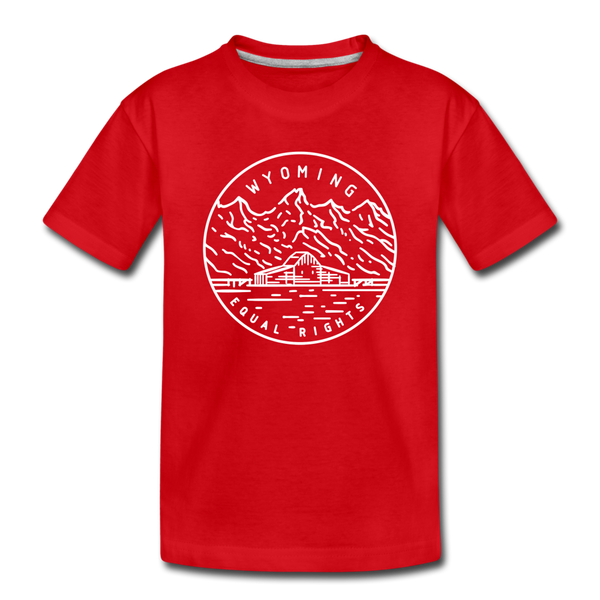 Wyoming Toddler T-Shirt - State Design Wyoming Toddler Tee - red