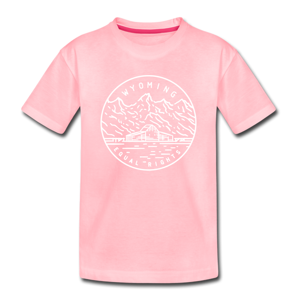 Wyoming Toddler T-Shirt - State Design Wyoming Toddler Tee - pink