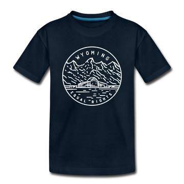 Wyoming Toddler T-Shirt - State Design Wyoming Toddler Tee - deep navy