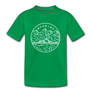 Wyoming Toddler T-Shirt - State Design Wyoming Toddler Tee - kelly green