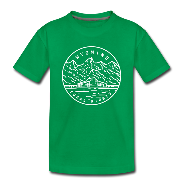 Wyoming Toddler T-Shirt - State Design Wyoming Toddler Tee - kelly green