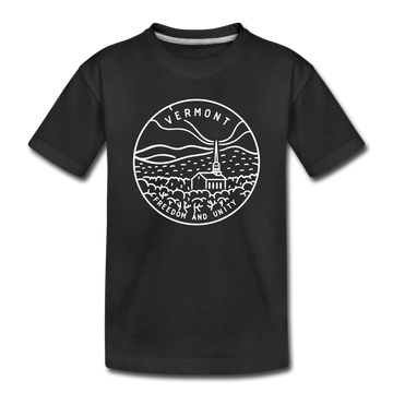 Vermont Toddler T-Shirt - State Design Vermont Toddler Tee - black