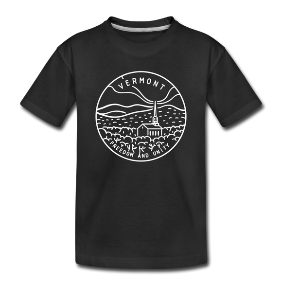 Vermont Toddler T-Shirt - State Design Vermont Toddler Tee - black
