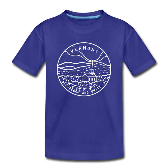 Vermont Toddler T-Shirt - State Design Vermont Toddler Tee - royal blue