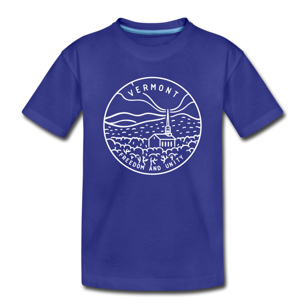 Vermont Toddler T-Shirt - State Design Vermont Toddler Tee - royal blue