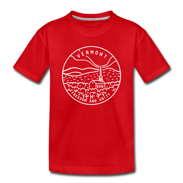 Vermont Toddler T-Shirt - State Design Vermont Toddler Tee - red