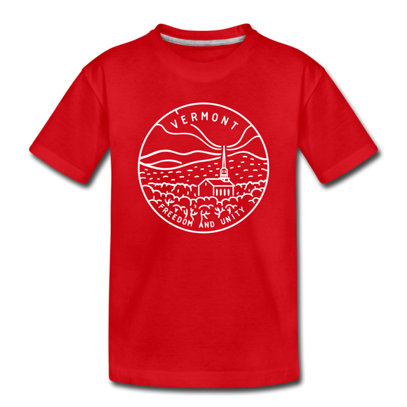 Vermont Toddler T-Shirt - State Design Vermont Toddler Tee - red