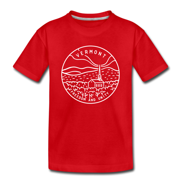 Vermont Toddler T-Shirt - State Design Vermont Toddler Tee - red