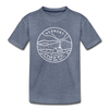 Vermont Toddler T-Shirt - State Design Vermont Toddler Tee - heather blue