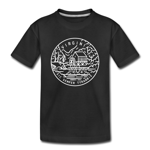 Virginia Toddler T-Shirt - State Design Virginia Toddler Tee - black