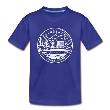 Virginia Toddler T-Shirt - State Design Virginia Toddler Tee - royal blue