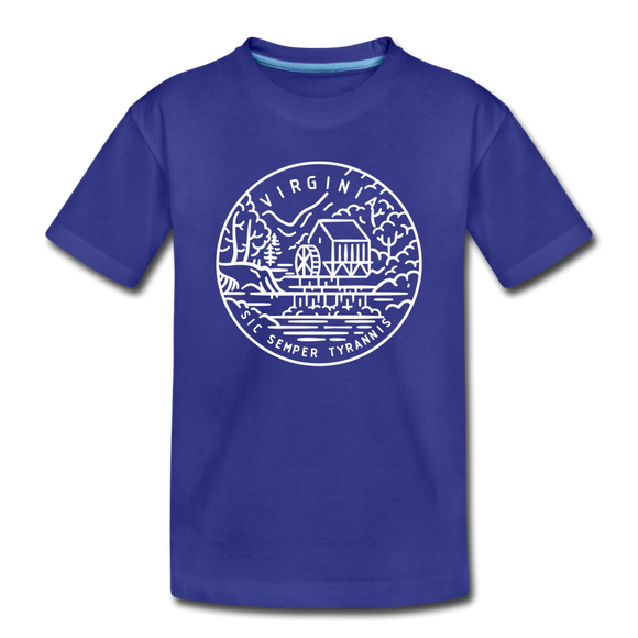 Virginia Toddler T-Shirt - State Design Virginia Toddler Tee - royal blue