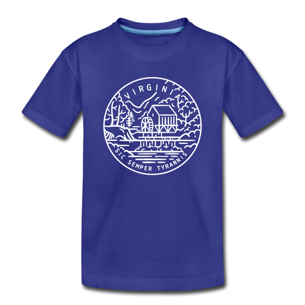 Virginia Toddler T-Shirt - State Design Virginia Toddler Tee - royal blue