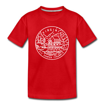 Virginia Toddler T-Shirt - State Design Virginia Toddler Tee - red