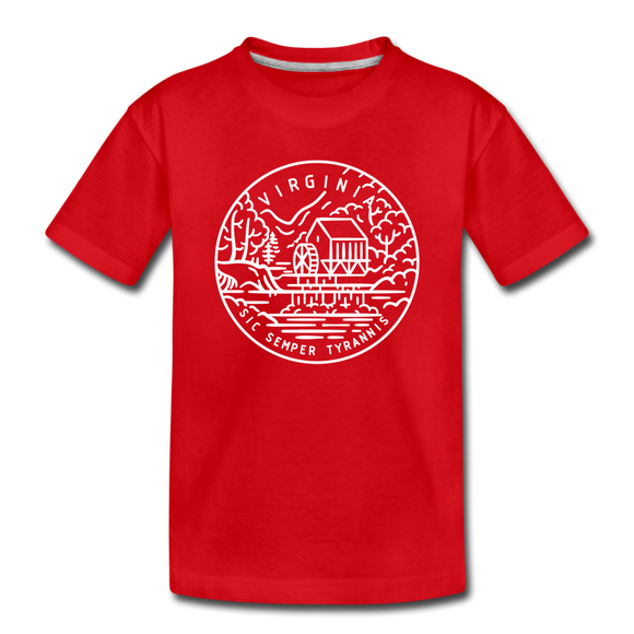 Virginia Toddler T-Shirt - State Design Virginia Toddler Tee - red