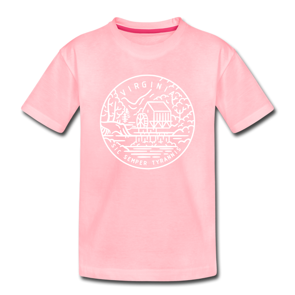 Virginia Toddler T-Shirt - State Design Virginia Toddler Tee - pink