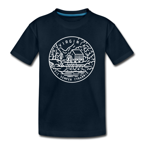 Virginia Toddler T-Shirt - State Design Virginia Toddler Tee - deep navy