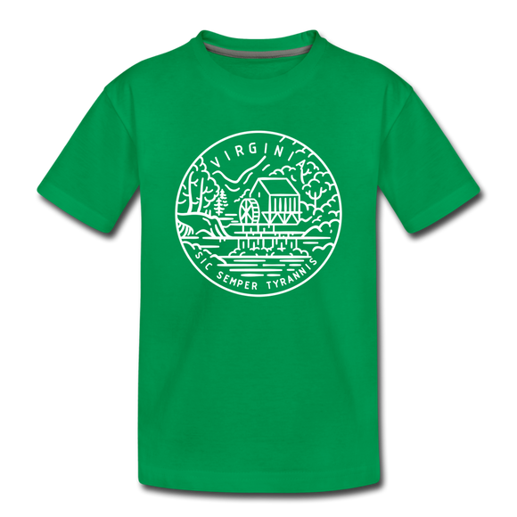 Virginia Toddler T-Shirt - State Design Virginia Toddler Tee - kelly green