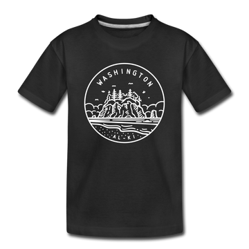 Washington Toddler T-Shirt - State Design Washington Toddler Tee - black