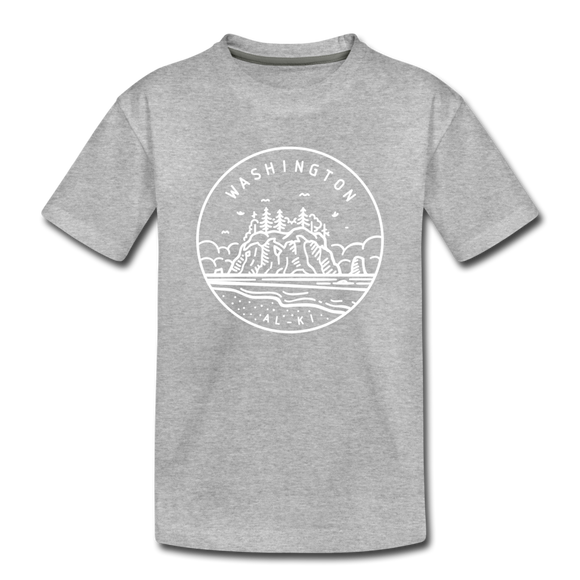 Washington Toddler T-Shirt - State Design Washington Toddler Tee - heather gray