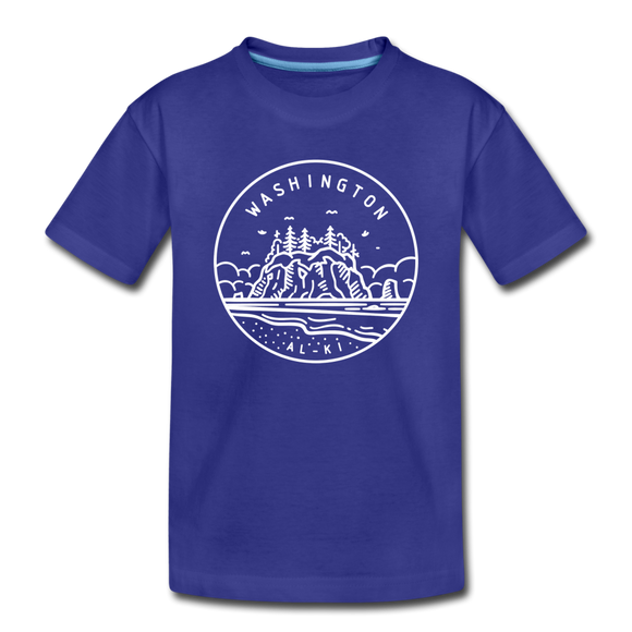 Washington Toddler T-Shirt - State Design Washington Toddler Tee - royal blue